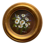 Painting bouquet round frame
