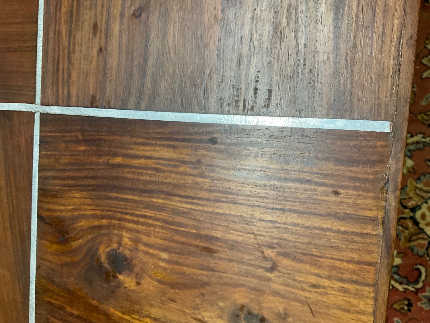 Scandinavian coffee table from the 50s in teak and aluminum