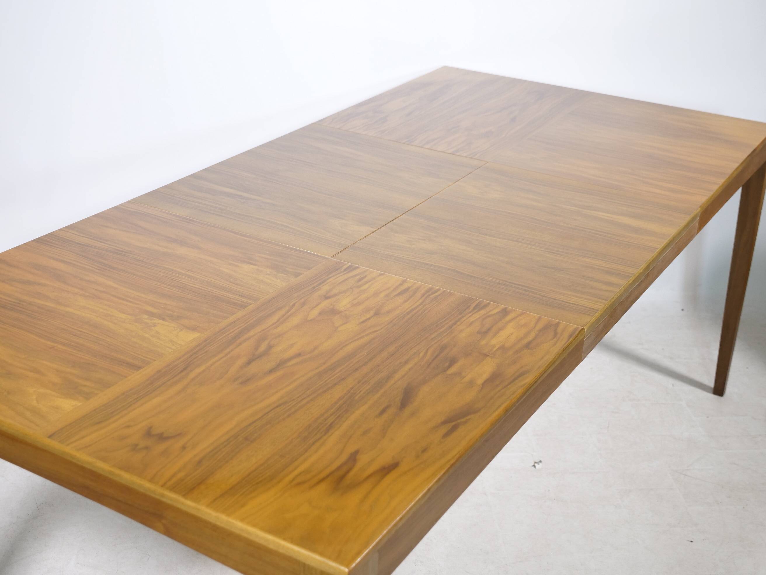 Extendable Walnut Dining Table by Hartmut Lohmeyer for Wilkhahn, 1960s