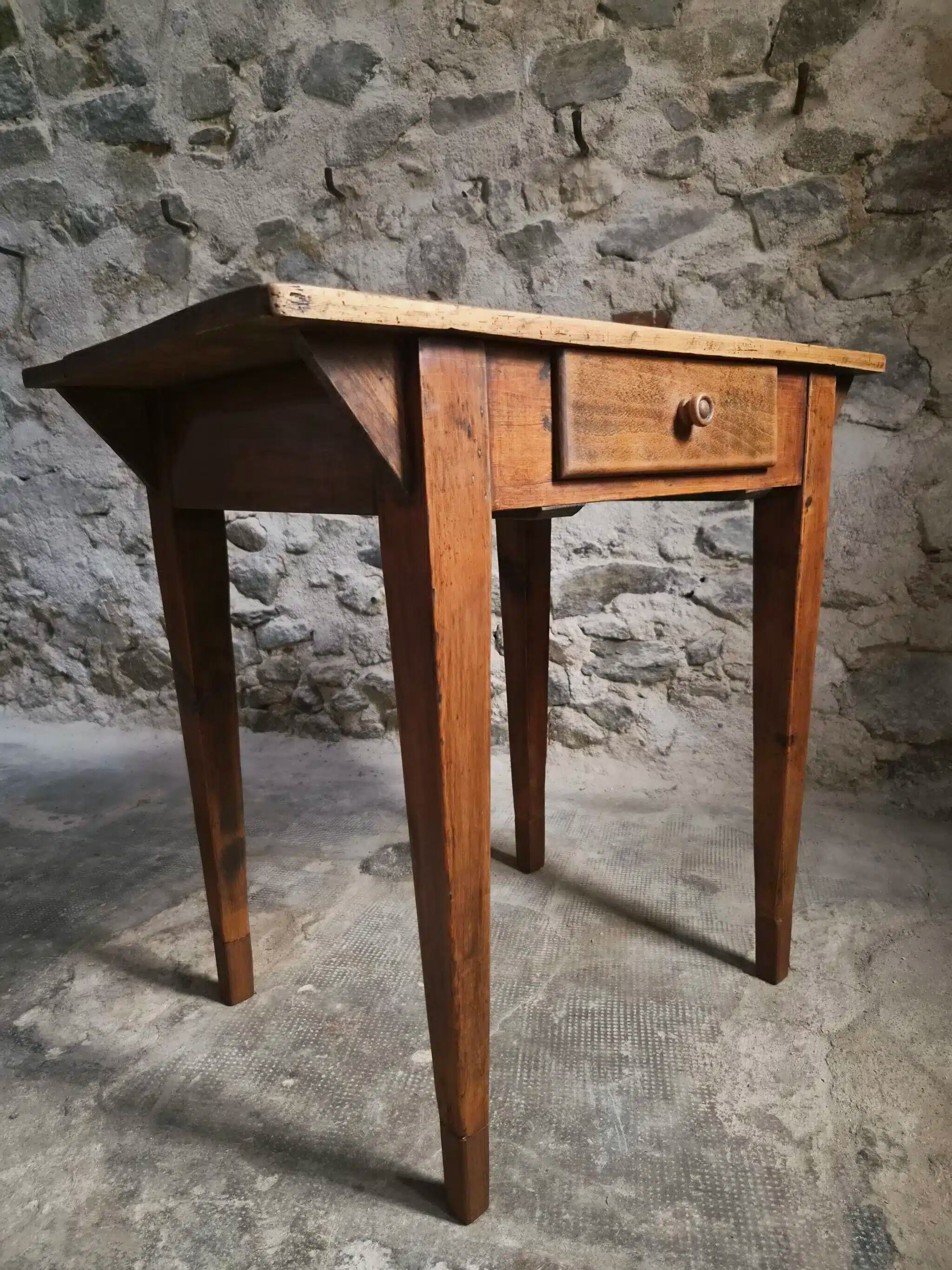 Compact French work table with bistro chair | Table circa 1900 | Chair circa 1950