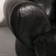 Organically shaped post-modern sectional sofa in black leather