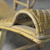 1960s rattan lounger