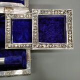 Handcrafted ethnic jewelry box - Hand-pushed silver iron - India - 70's