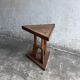 Triangular side table in carved wood, Art Nouveau, France, circa 1915.