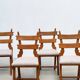 Set of six French brutalist dining chairs