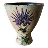 Vintage Ceramic Vase with SAVOIE Thistles
