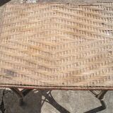 Small old table in rattan wicker