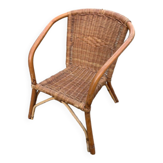 Vintage children's wicker and rattan armchair