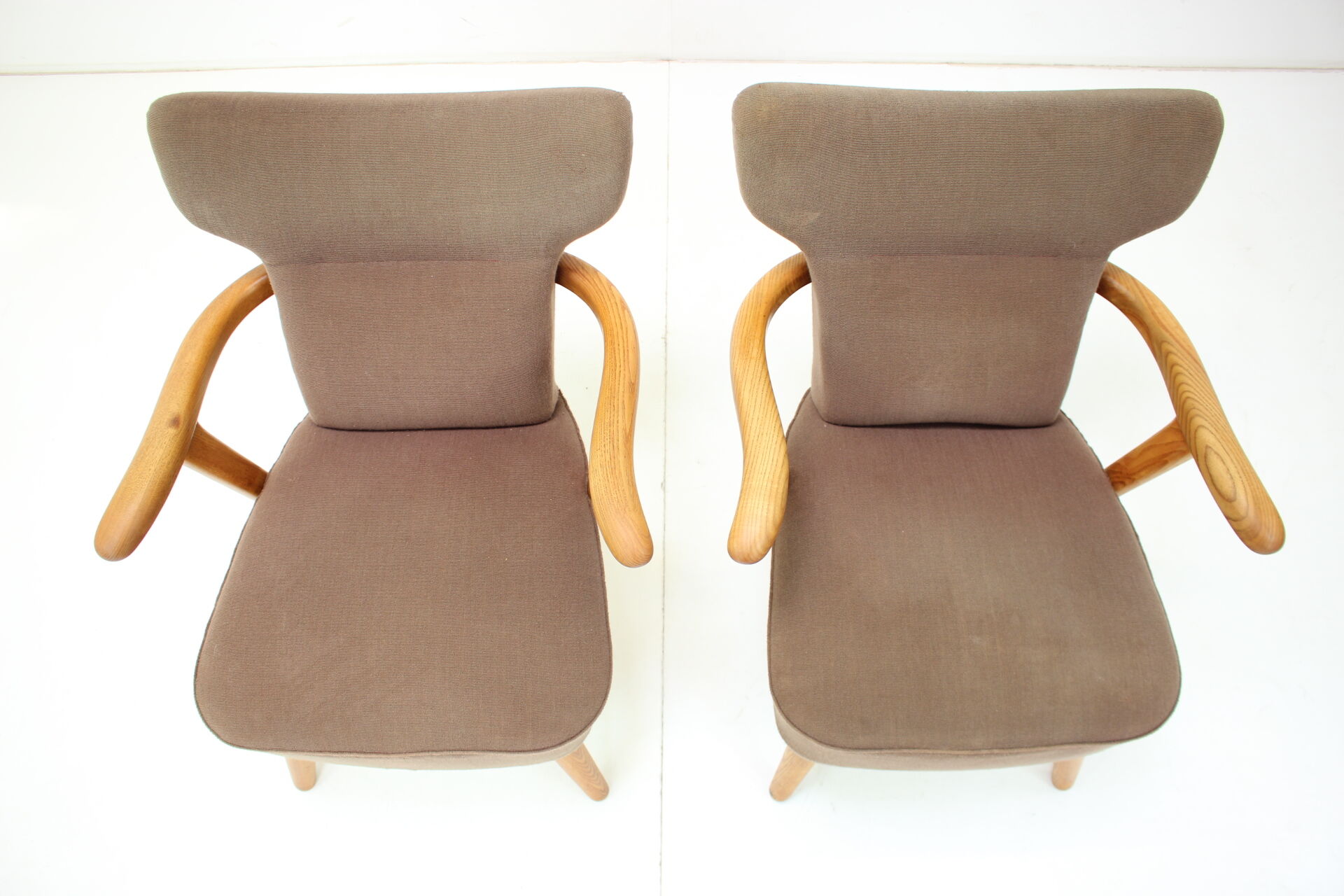 1940s Pair of Oak Armchairs by Krasna Jizba, Czechoslovakia