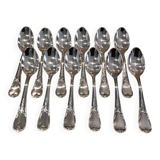12 silver-plated metal coffee spoons Ercuis model Dubarry