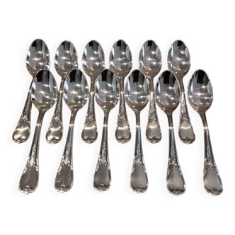 12 silver-plated metal coffee spoons Ercuis model Dubarry