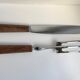 Duo of meat cutlery in solid wood 50s