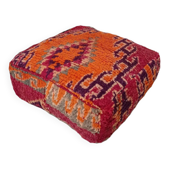 Handmade Berber pouf in wool 60 X 60 X 20 CM