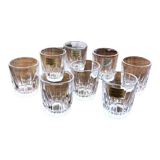 Set of 8 cut glass shot glasses France Arcoroc
