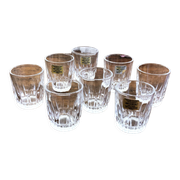 Set of 8 cut glass shot glasses France Arcoroc
