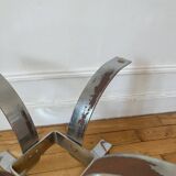 Round smoked glass coffee table from the 70s