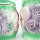 2 ceramic slip pots - pastel floral decor - vintage 80s