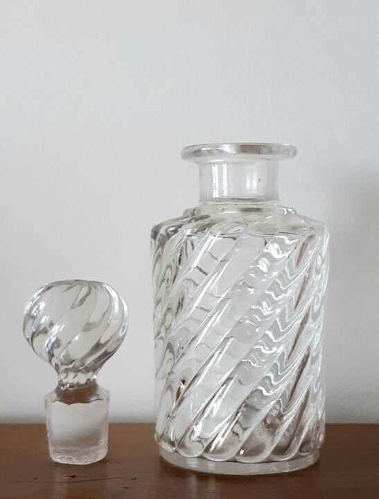 Trio de flacons cristal Baccarat modèle Bambou , vers 1910