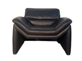 Hans kaufeld black leather armchair