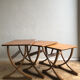 Set of 3 nesting tables from Nathan editions in teak and beech.