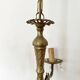 Antique 3-arm brass chandelier with tassels