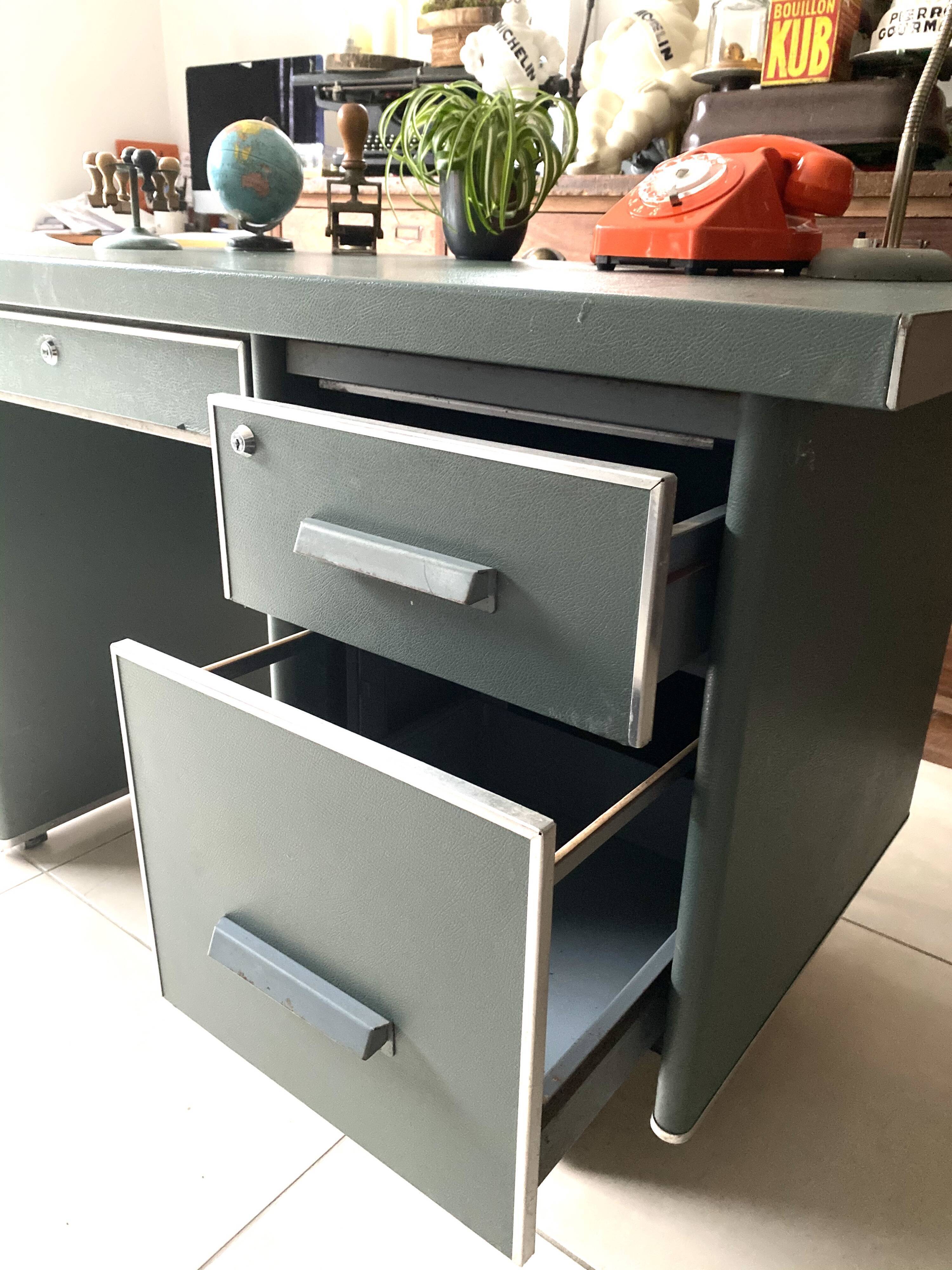 Vintage green metal industrial office