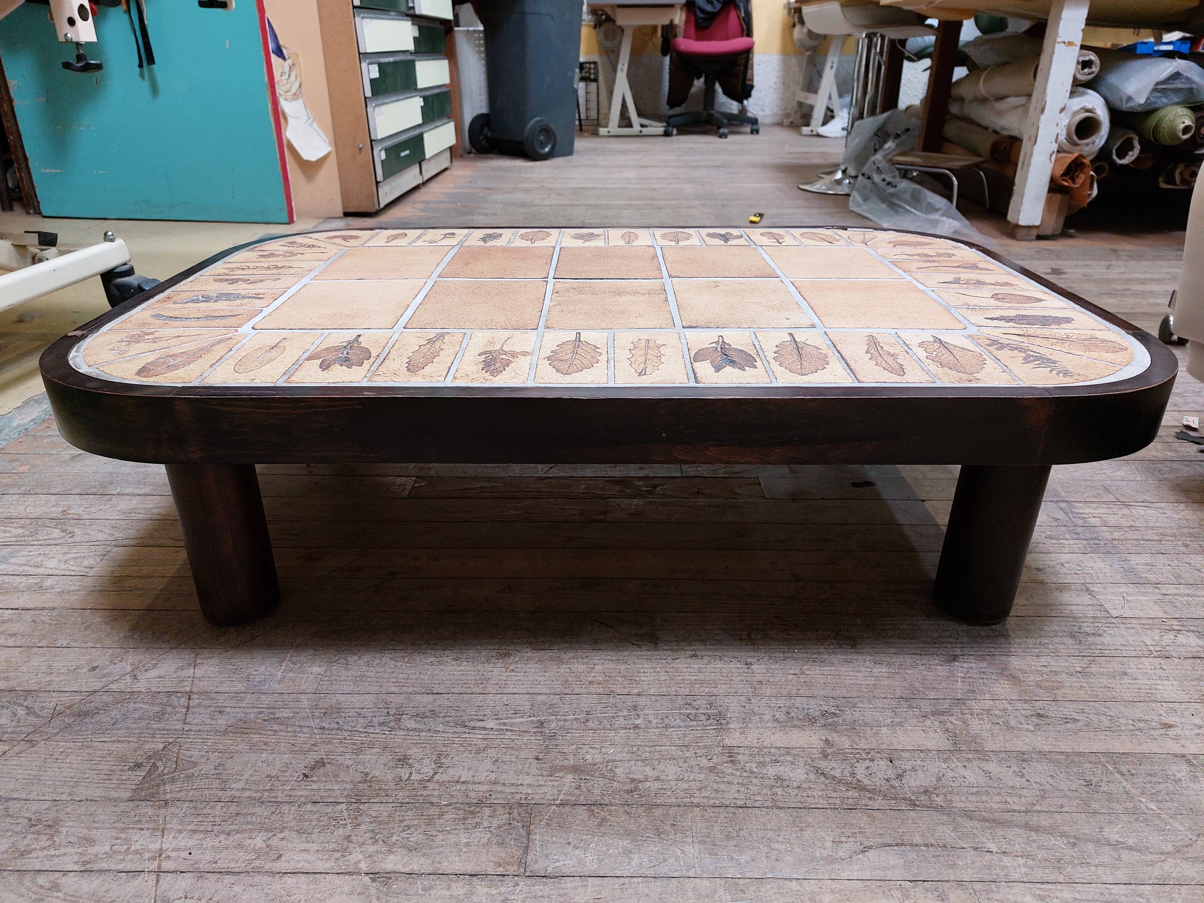 Table basse "Herbier" par Roger Capron - Années 60/70 - Vallauris