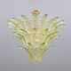 Mid-Century Murano Glass Palmette Chandelier in Green and Clear Glass, Ital