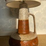 XL floor lamp by Hustadt Leuchten, studio ceramic, 1970s, mid-century, vintage, brutalist, fat lava