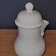 Chocolate pouring pot in white glazed terracotta Lallier Moustiers
