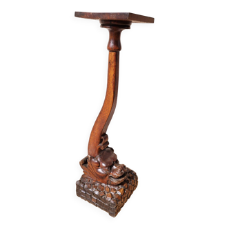 Colonne 19ème bois scuplté dragon