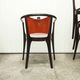 Table and 6 armchairs Baumann Diese, design Pagnon Pelhaître, Wenge color and red,