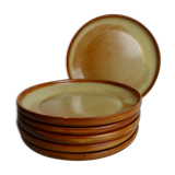 Set of 6 flat sandstone plates