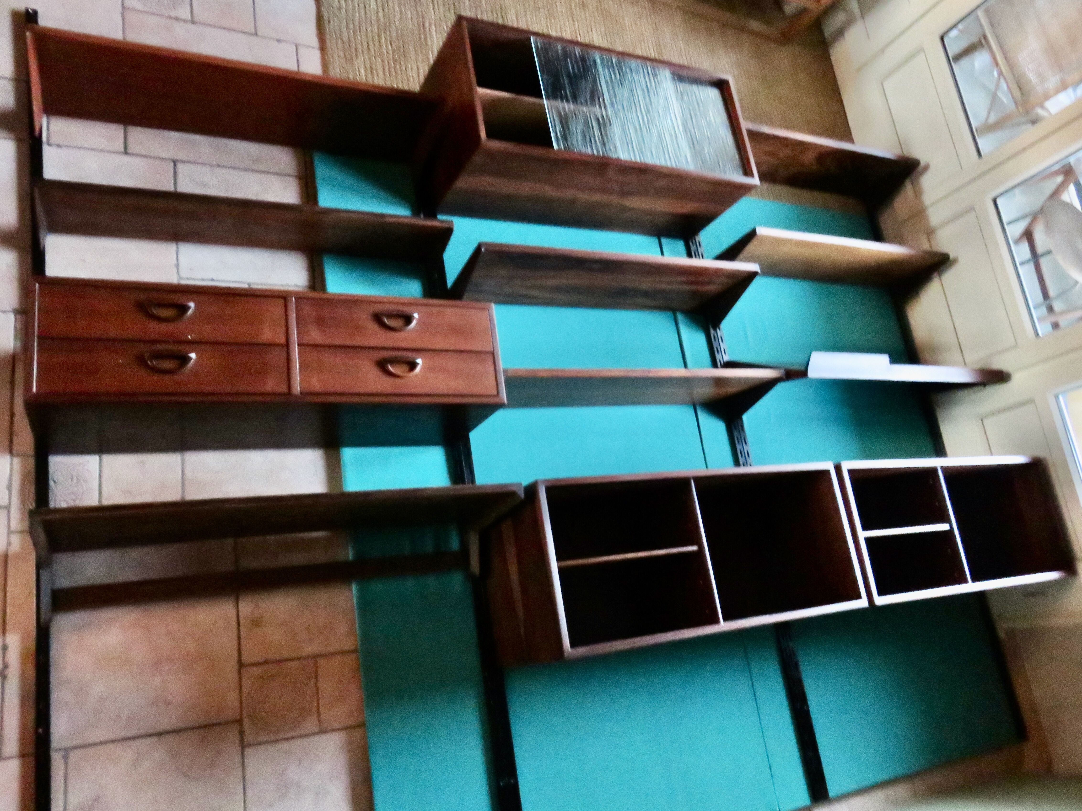 Rosewood bookcase with shelving and box system. Kai Kristensen, Denmark 1960