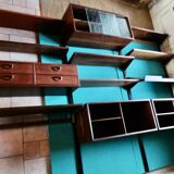 Rosewood bookcase with shelving and box system. Kai Kristensen, Denmark 1960