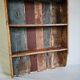 Wall shelf 3 shelves + 4 hooks cast iron in polychrome wood