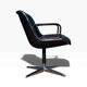 Charles Pollock Executive office chair Knoll black leather 1960
