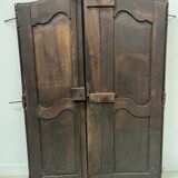 Antique pair of 18th century solid oak cabinet doors