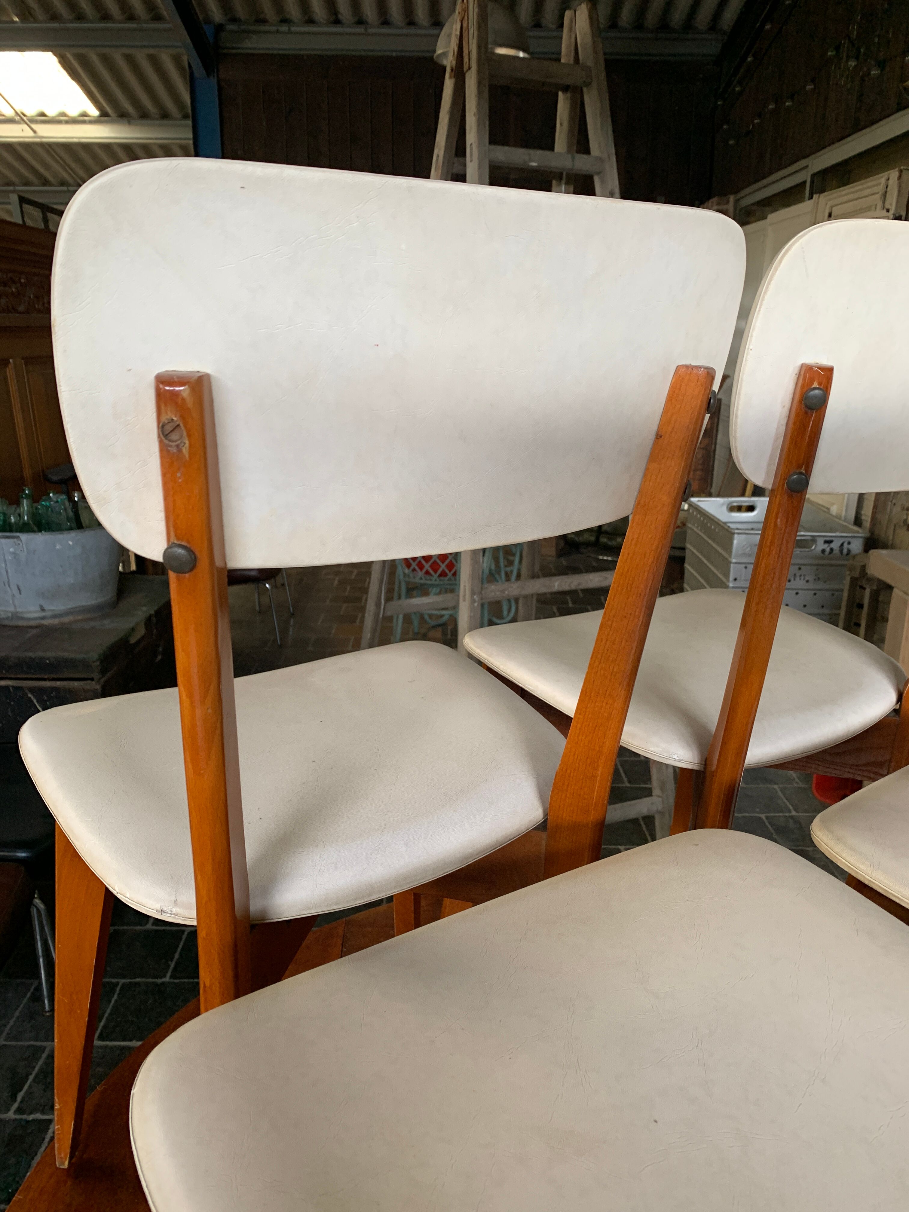 Series of 4 vintage chairs