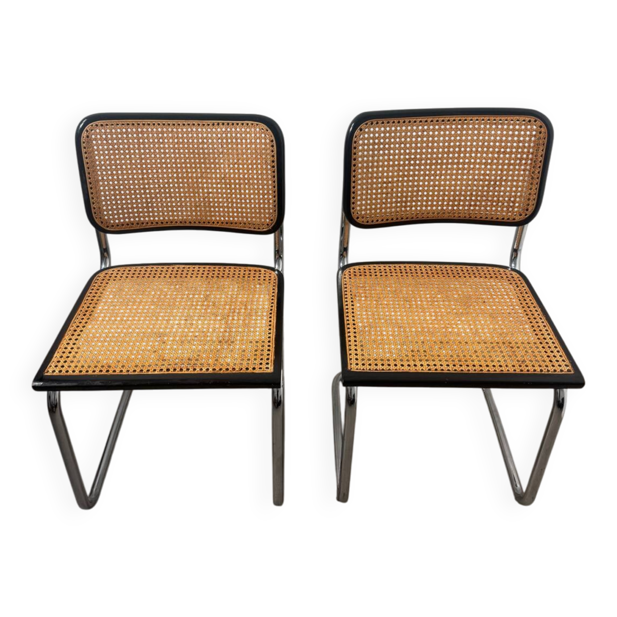Pair of Marcel Breuer Cesca chairs Made in Italy