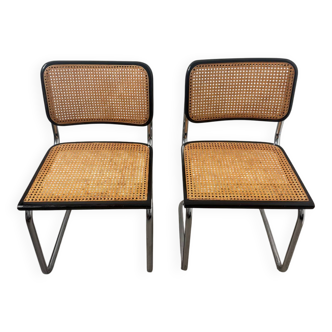 Pair of Marcel Breuer Cesca chairs Made in Italy