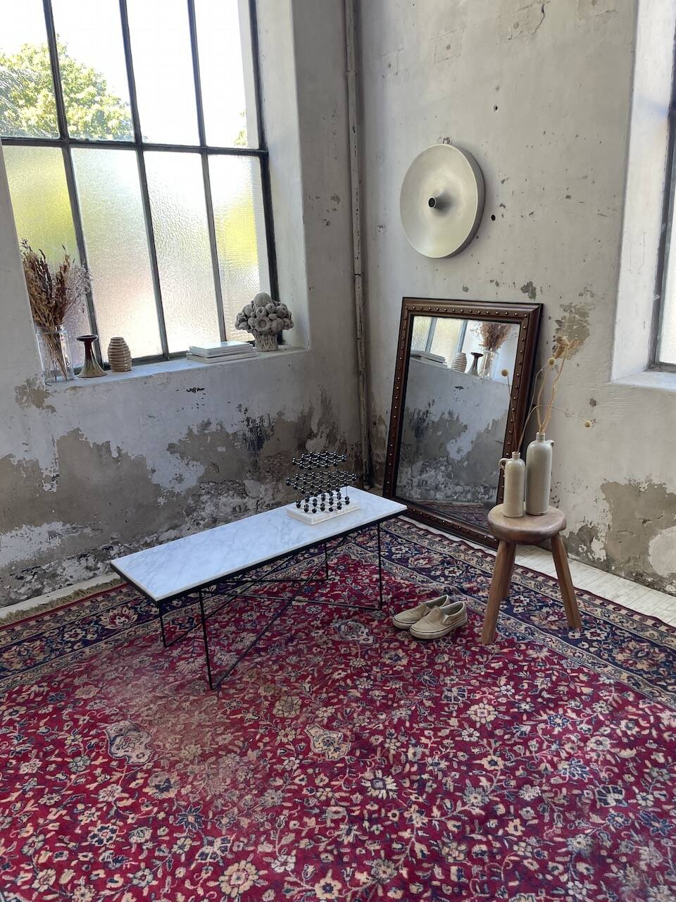 1900 wooden mirror with nails