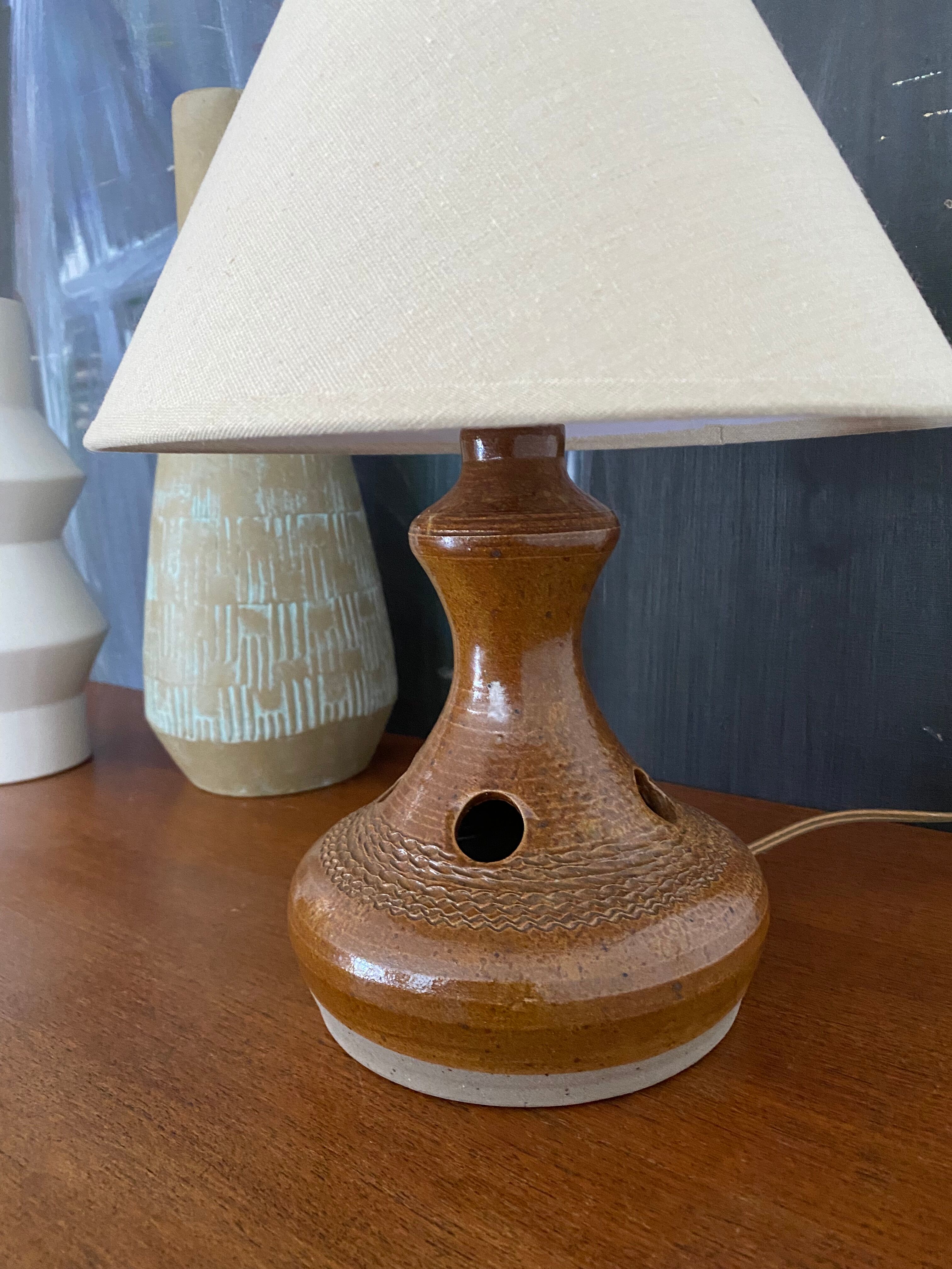 Lampe grès émaillé vintage