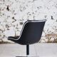 Black leather office chair by Charles Pollock for Knoll