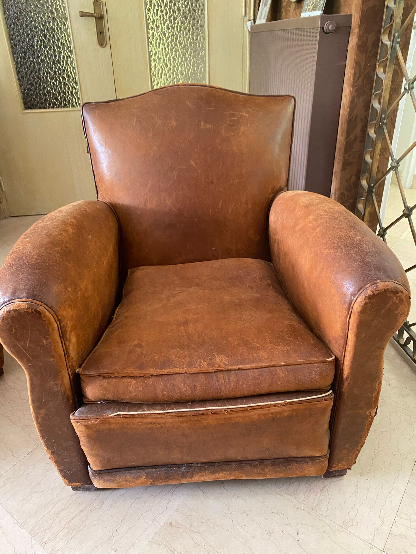 2 vintage club armchairs
