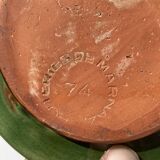 Coffee service signed Poterie de Marnaz including cups and pitcher in glazed terracotta