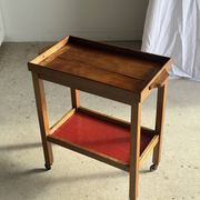 Wooden rolling trolley with removable top H66 75x35