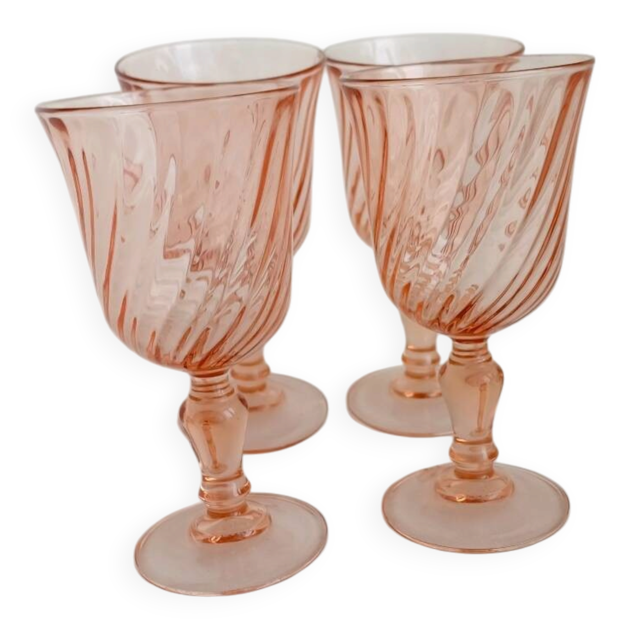 Pink rosé wine glasses