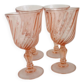 Verres a pieds rose rosaline