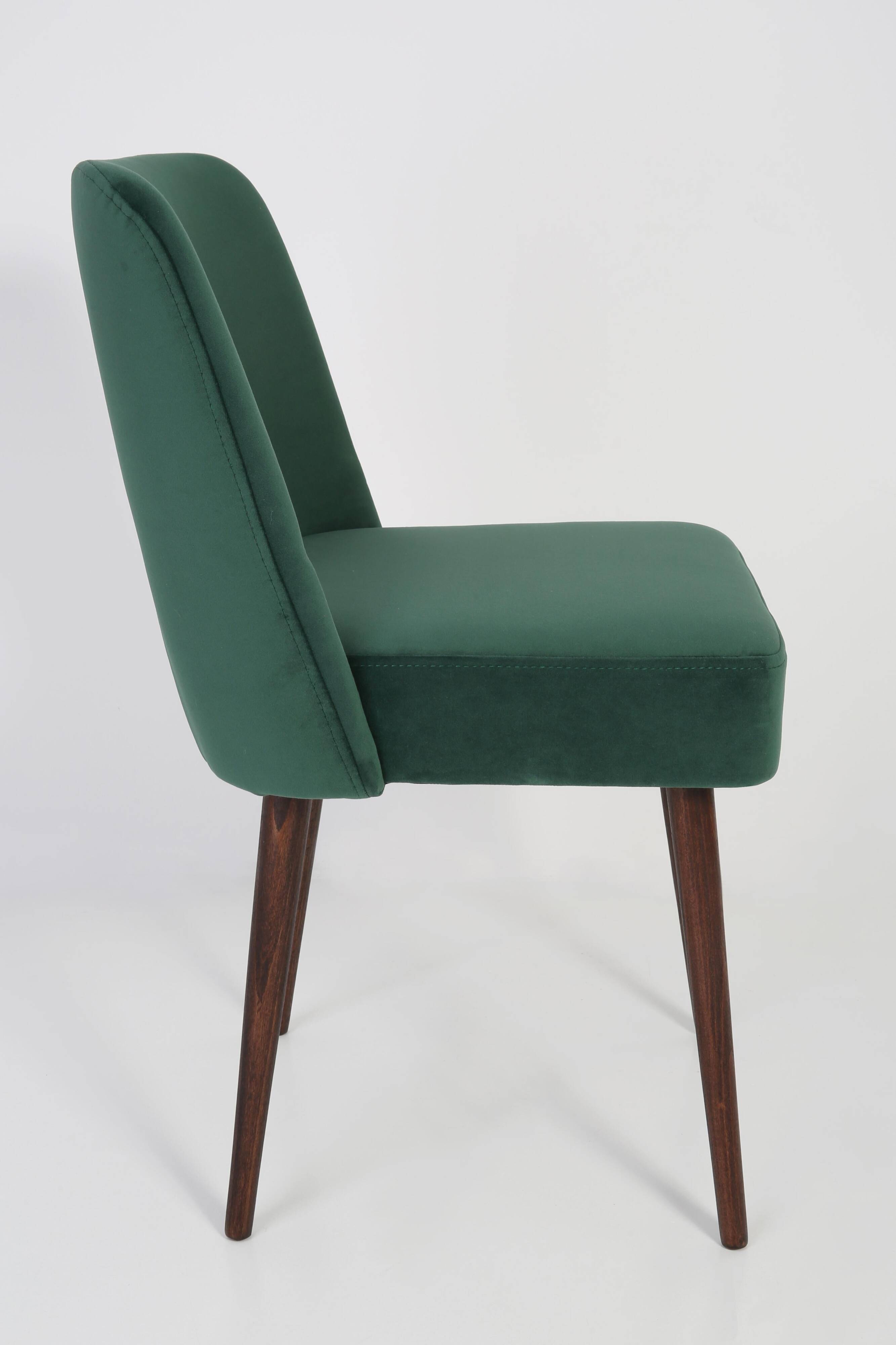 "Shell" Chair Dark Green Velvet, 1960s